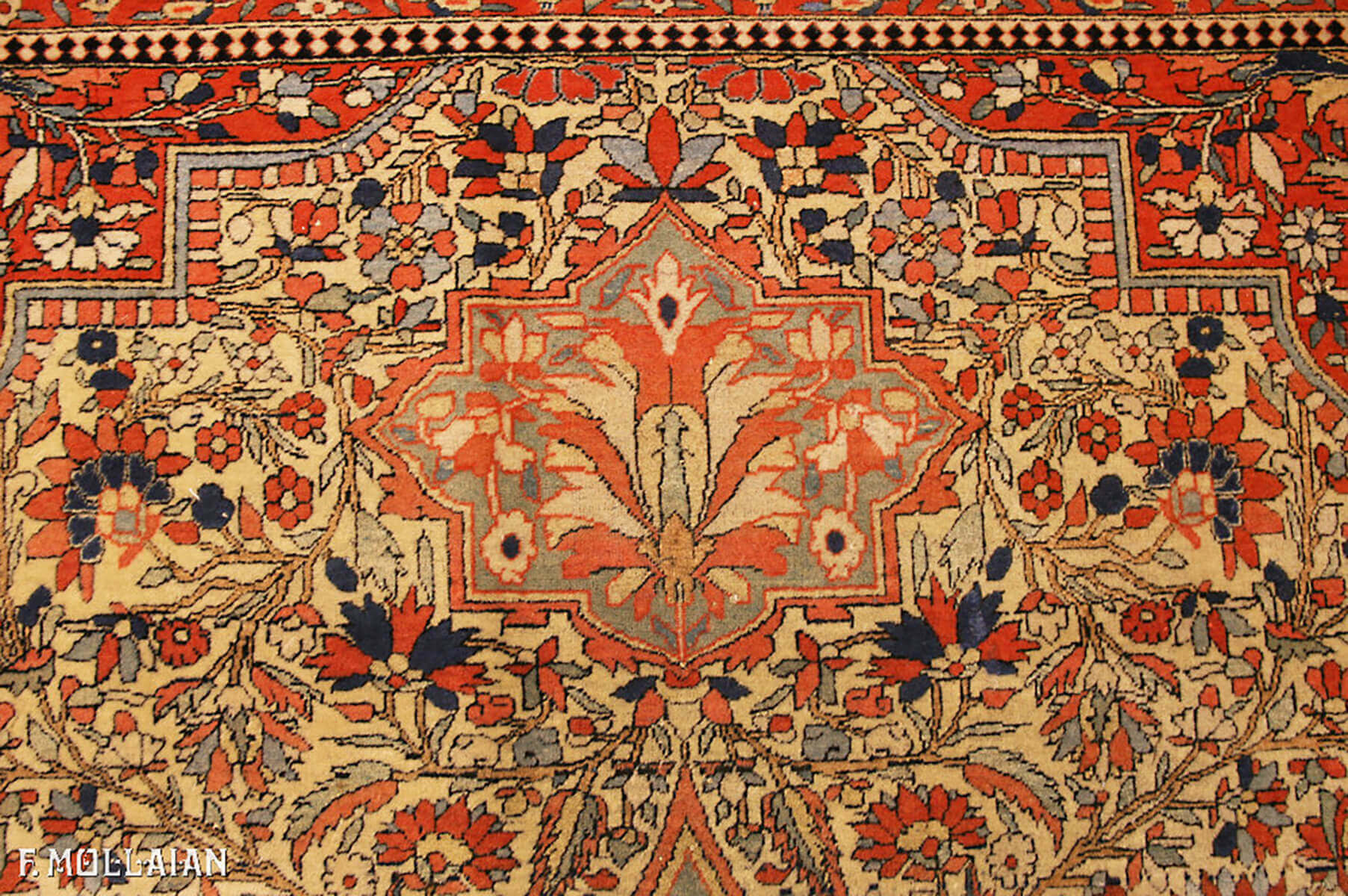 Tappeto Persiano Antico Kashan Mohtasham n°:36423165